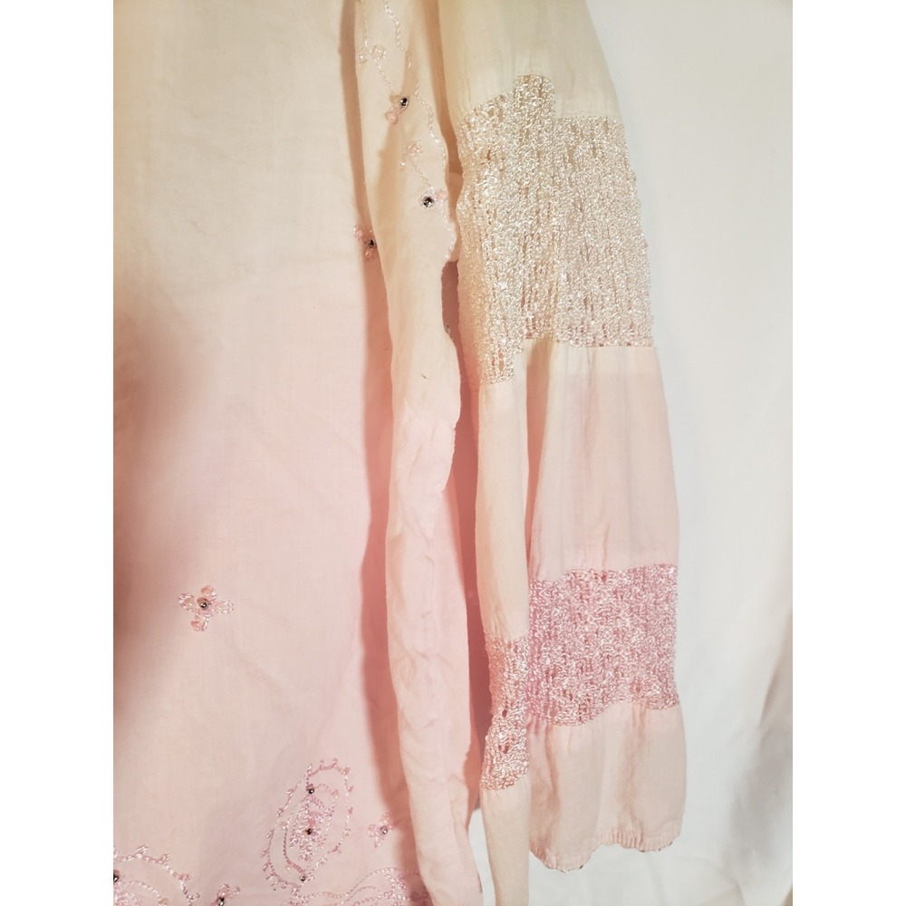 Women's Mona Lisa Pink Boho Embellished Blouse Size 2X - Picture 3 of 5